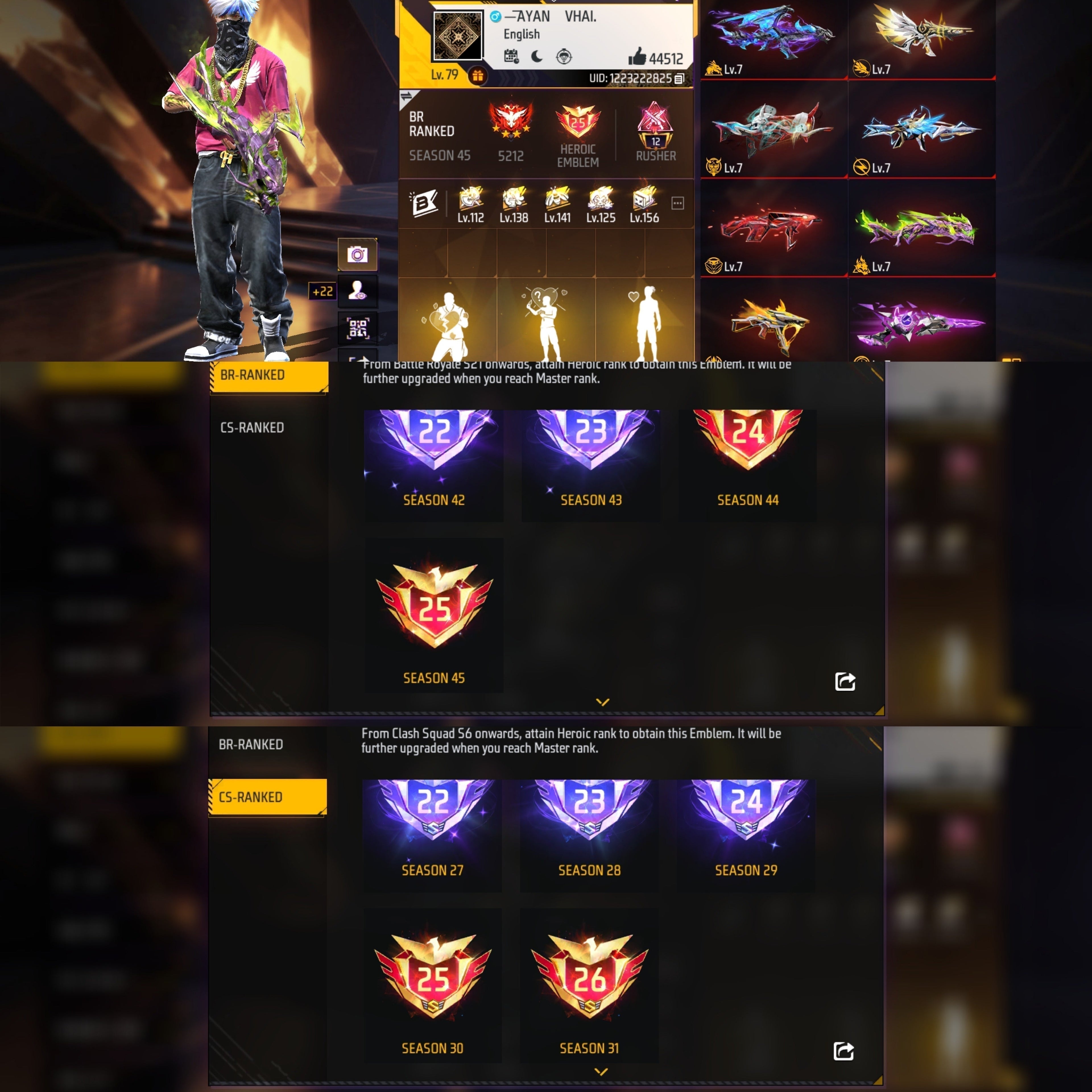 Account FREE FIRE - RARISSIMO