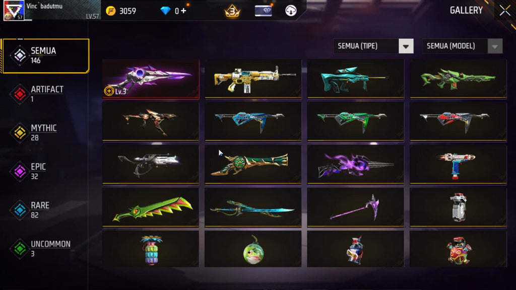 Account FREE FIRE - PREMIUM