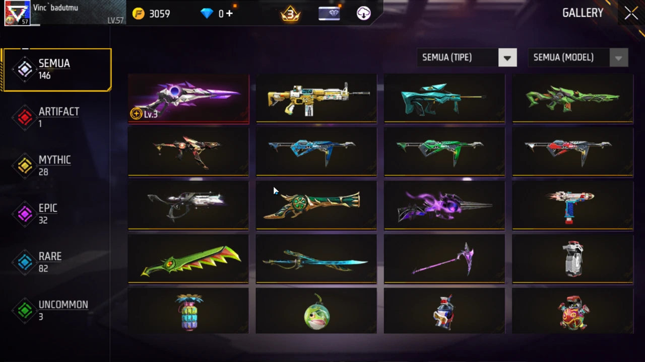 Account FREE FIRE - PREMIUM