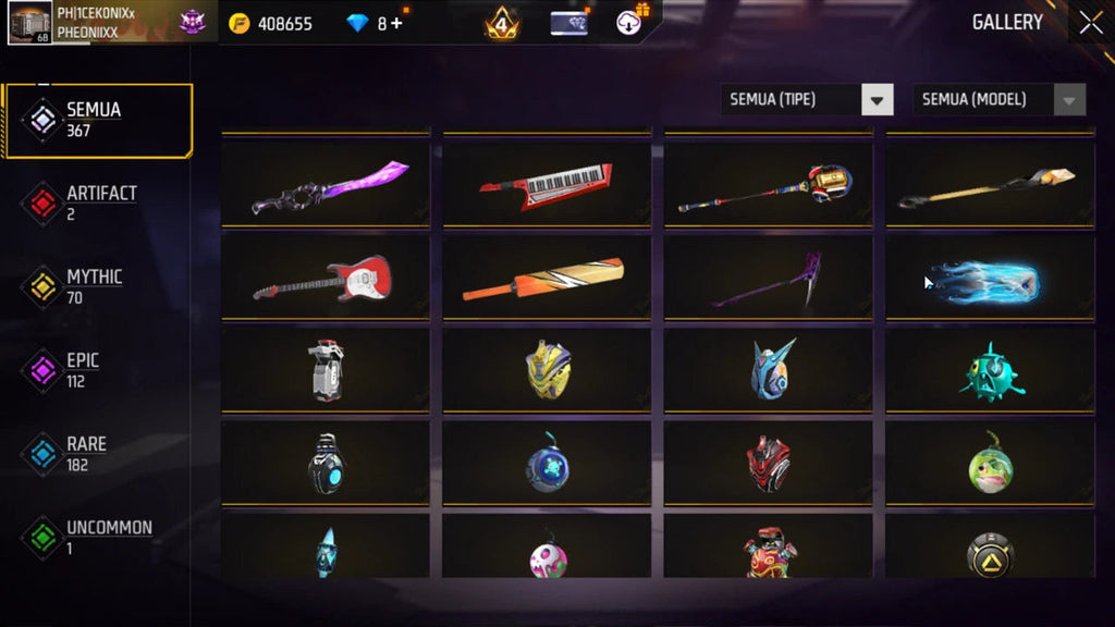 Account FREE FIRE - SUPER TOP