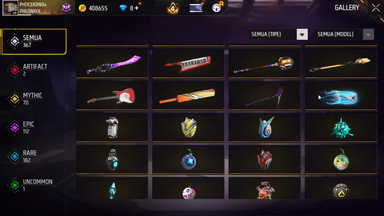 Account FREE FIRE - SUPER TOP