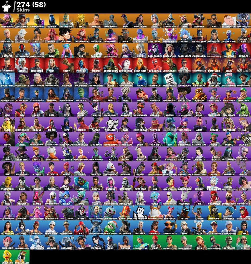 Account Fortnite CANDY (274 skins)