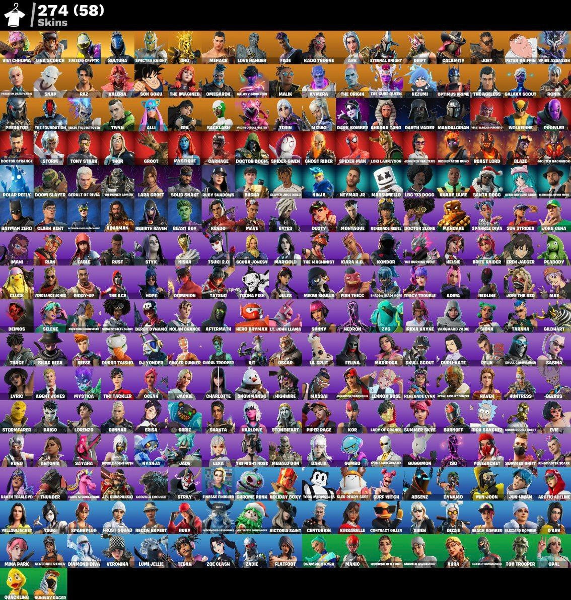 Account Fortnite CANDY (274 skins)