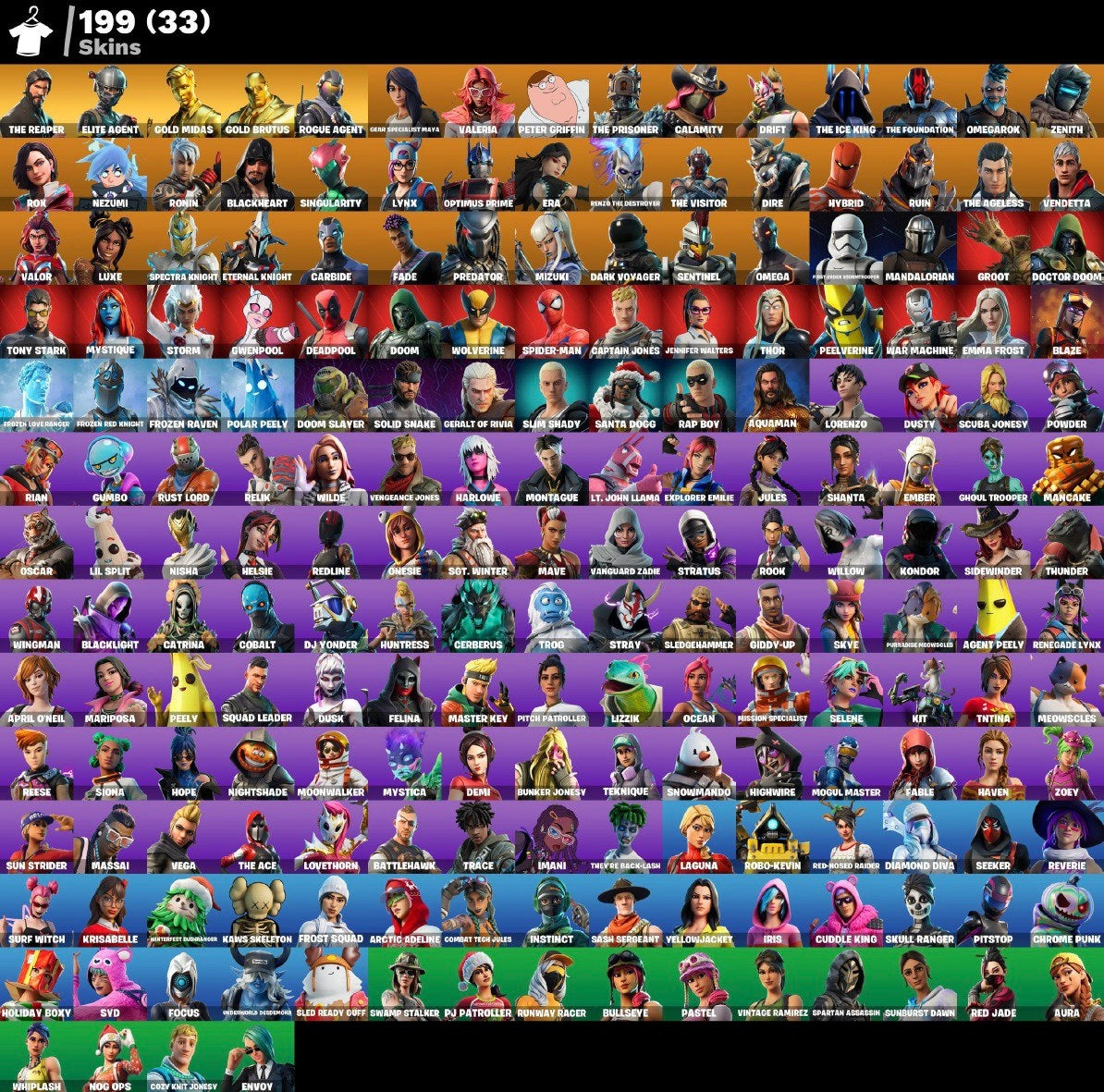 Account Fortnite TRYHARD (199 skins)
