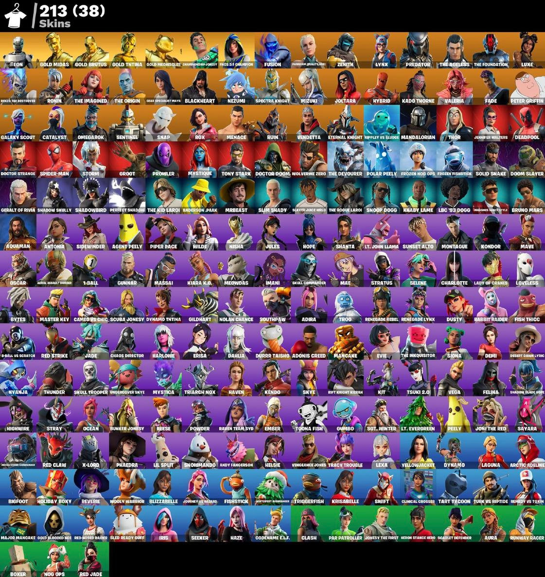 Account Fortnite SUPER-STARS (213 skins)
