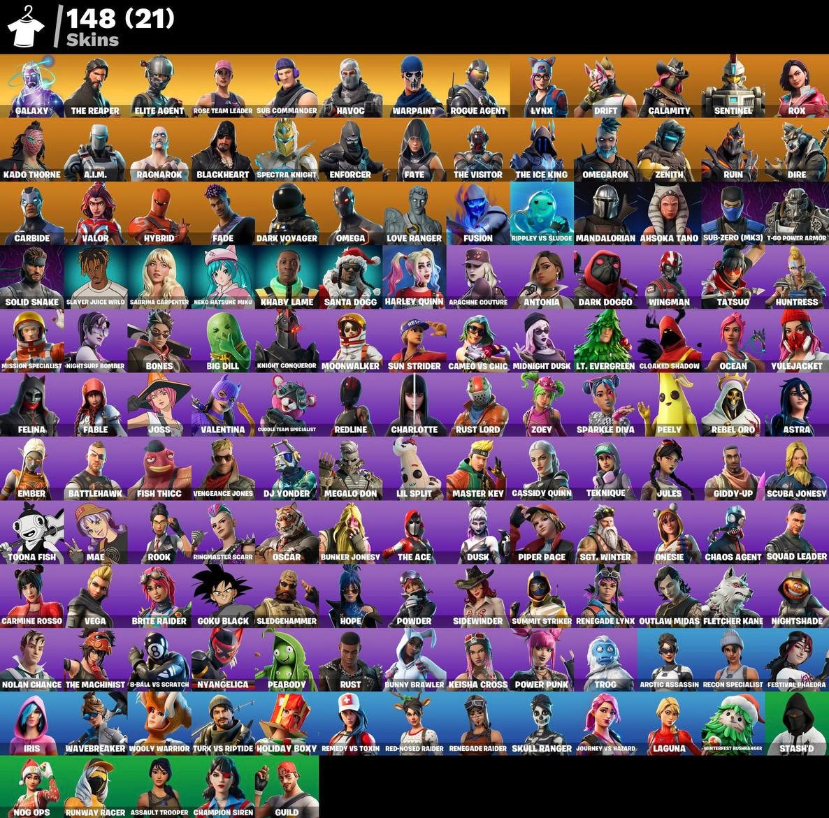 Account Fortnite GALAXY (148 skins)