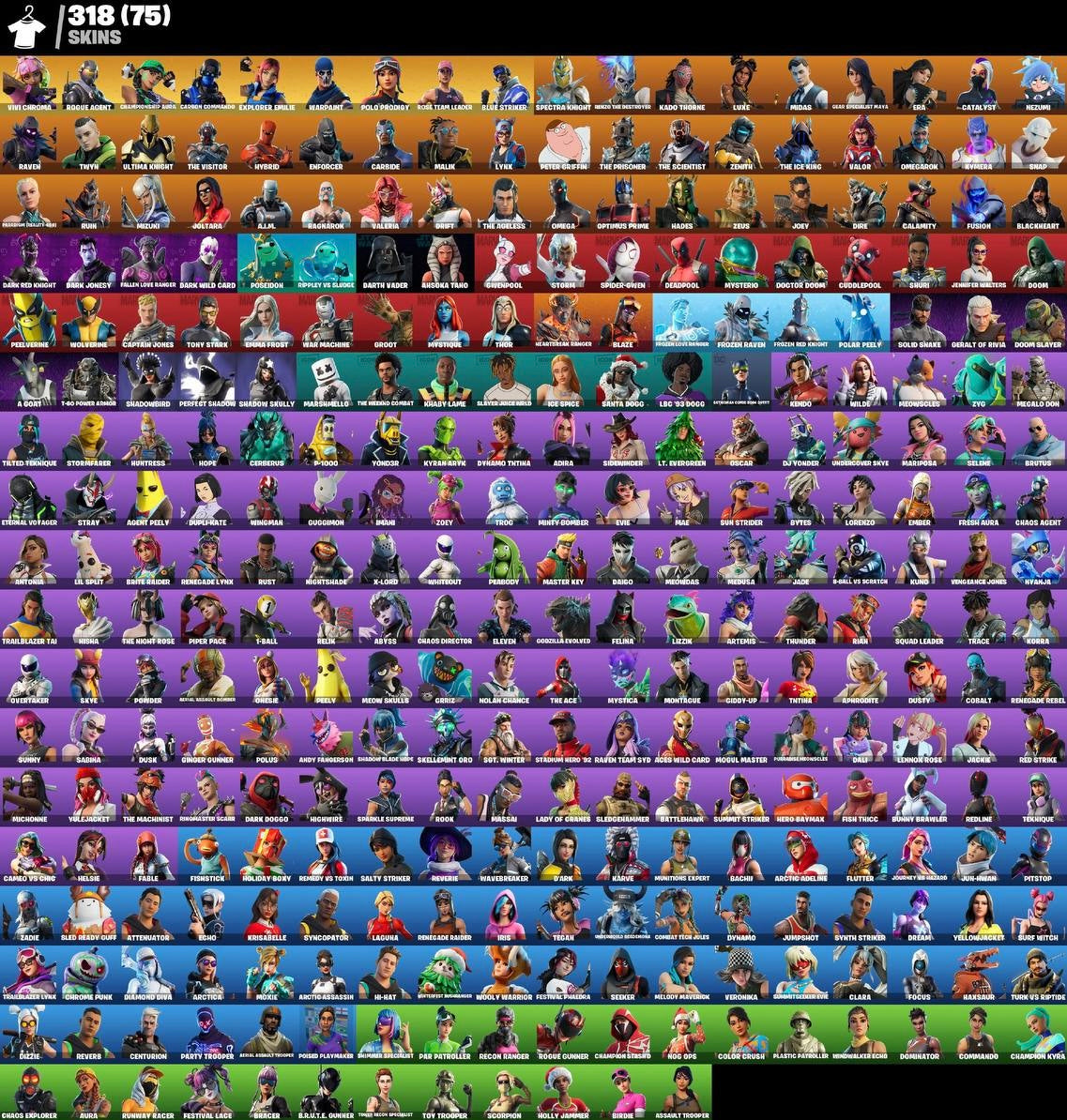 Account Fortnite ULTRA (318 skins)