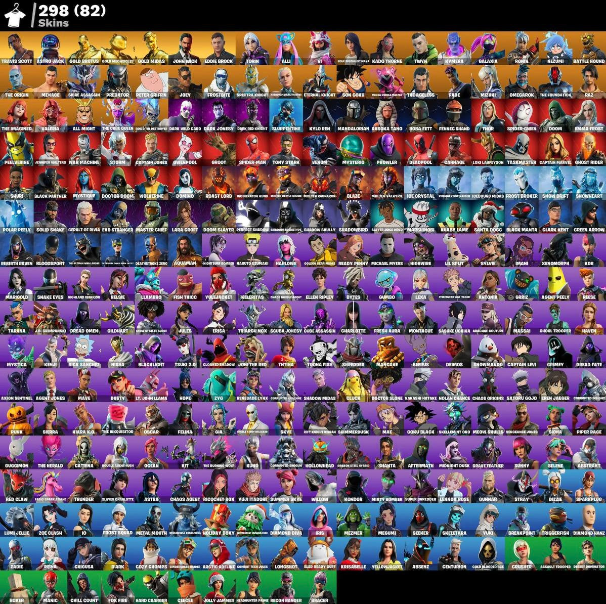 Account Fortnite TRAVIS (298 skins)
