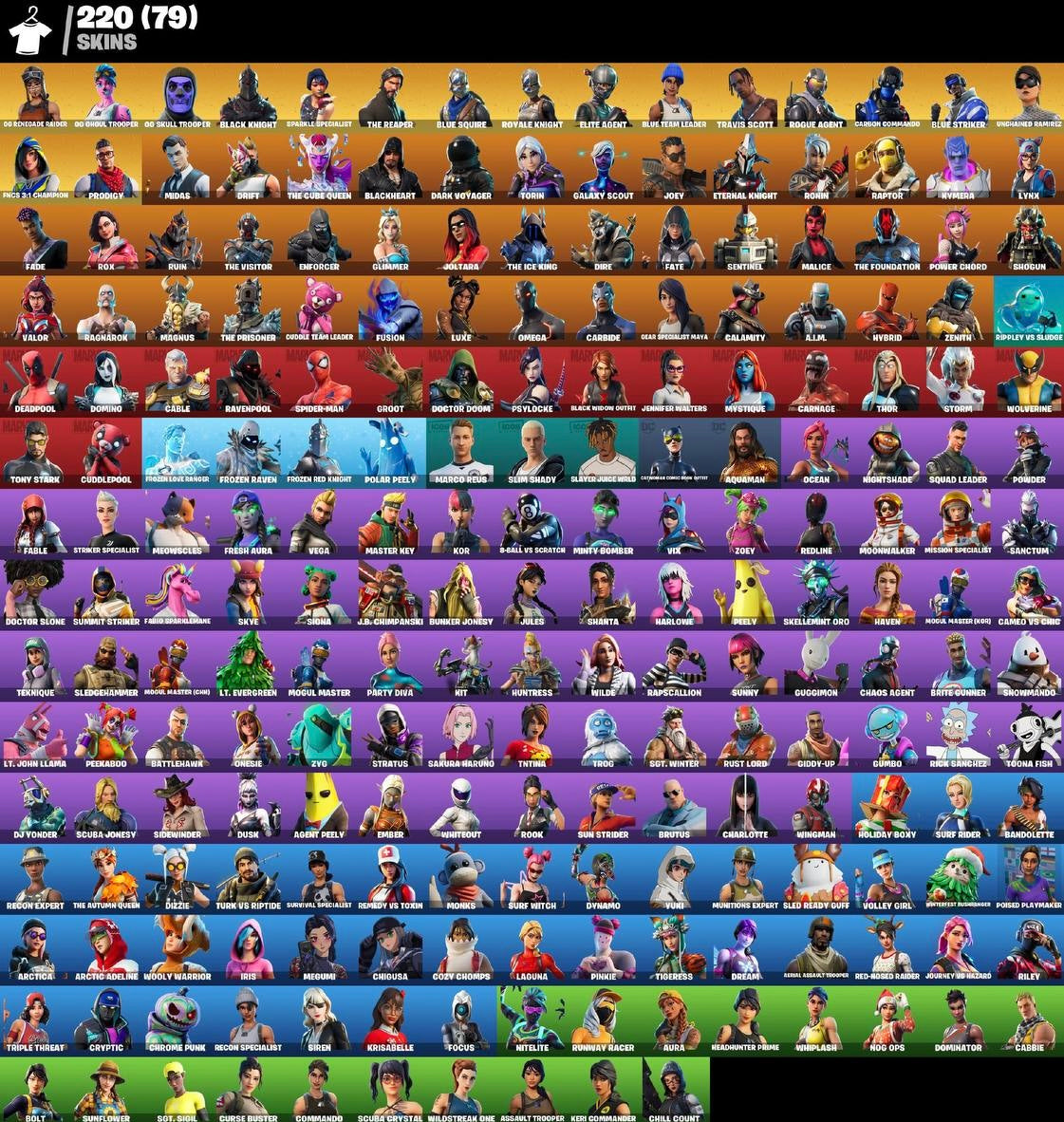 Account Fortnite SKULL OG (220 skins) promozione speciale