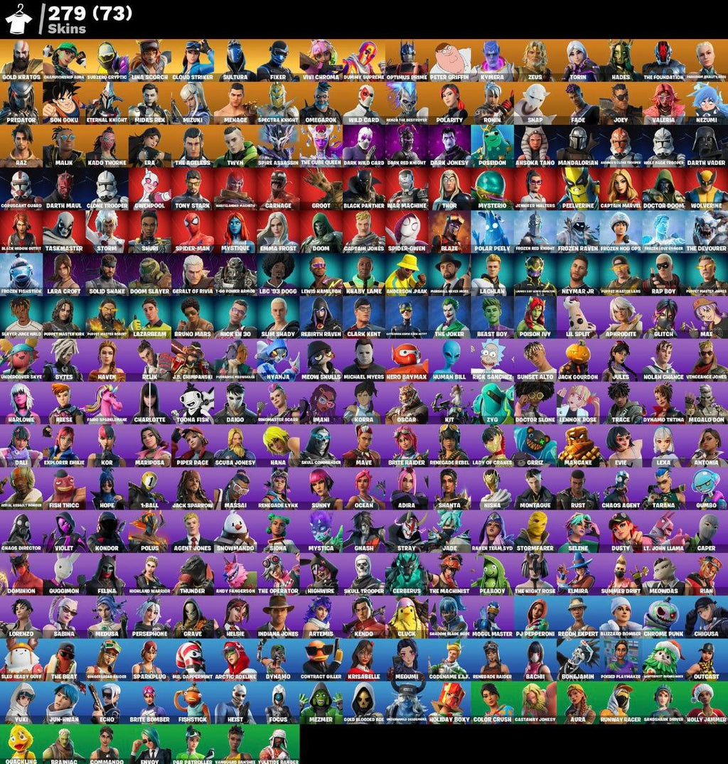 Account Fortnite FANCY (279 skins)